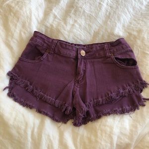 Cotton On purple cheeky shorts size 4
